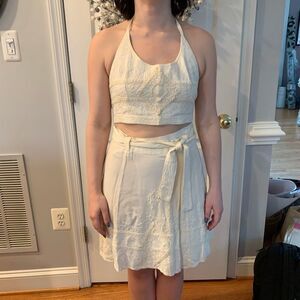 Shore Line Cream 2 Pc. Halter Boho Dress Set O/S